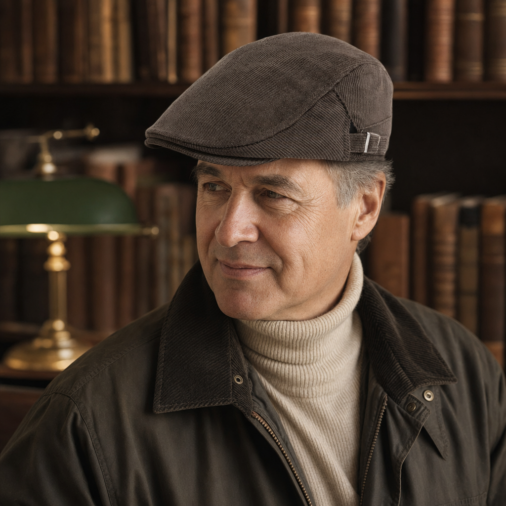 Corduroy Vintage Cap — COLDSTREAM worn by a customer
