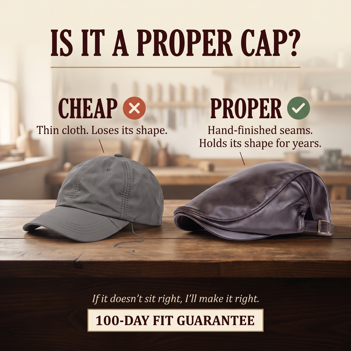 Leather Driver Cap — HAWICK — is it a proper cap