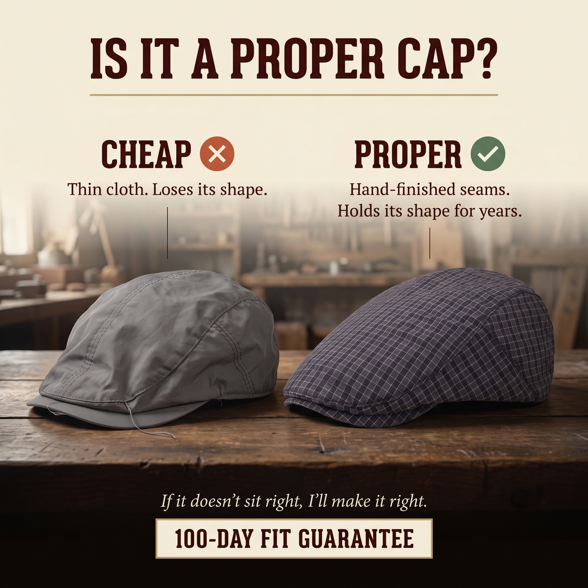 Lightweight Grid Cap — MORPETH — is it a proper cap