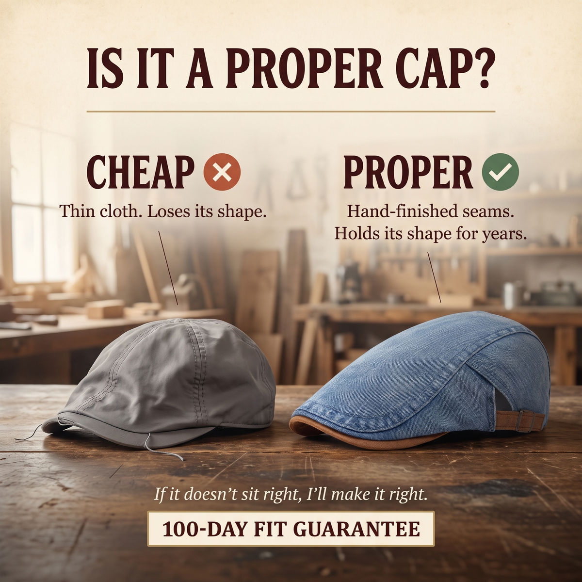Denim Workwear Cap — BRECHIN — is it a proper cap