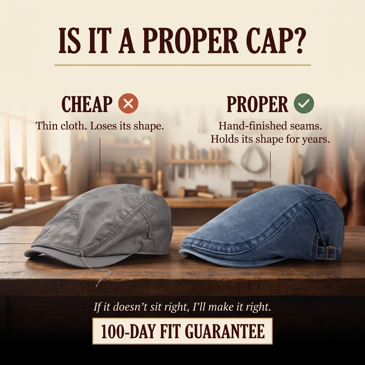 Denim Vintage Cap — LEEK — is it a proper cap
