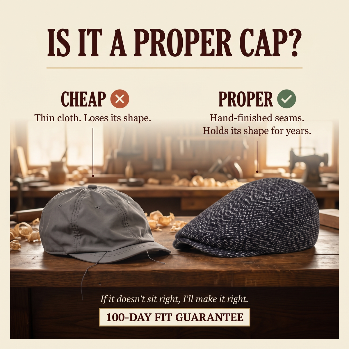 Tweed Flat Cap — TENBY — is it a proper cap