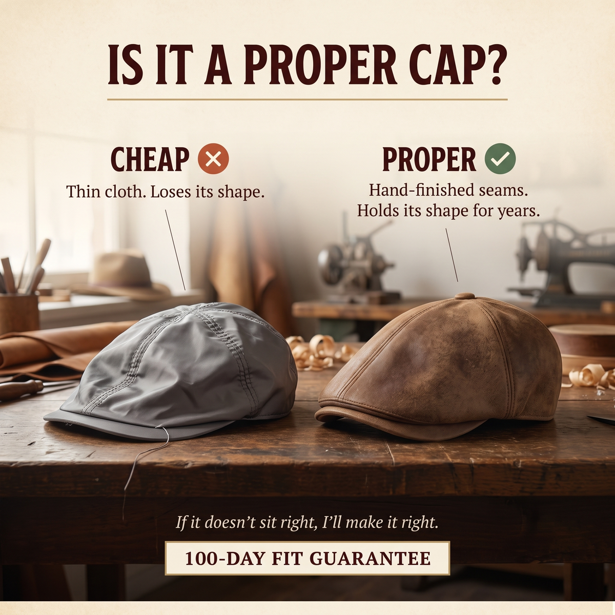 Warm Leather Blend Cap — HEREFORD — is it a proper cap
