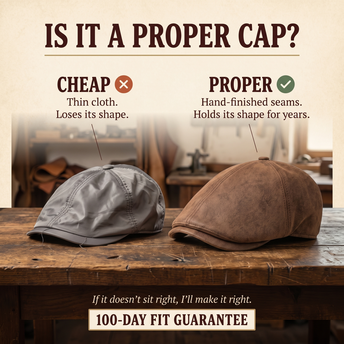 Warm Leather Blend Cap — REETH — is it a proper cap