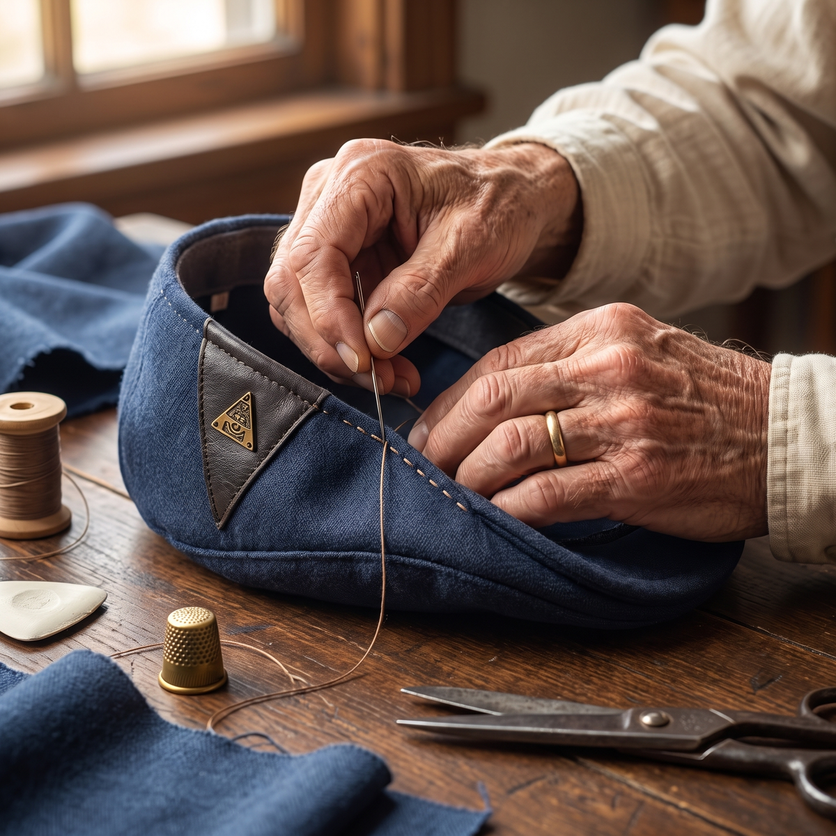 Vintage Panel Cap — BUILTH — hand-finished by Edmund