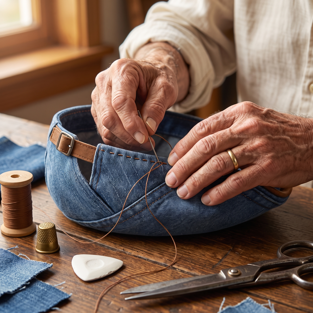 Denim Workwear Cap — BRECHIN — hand-finished by Edmund