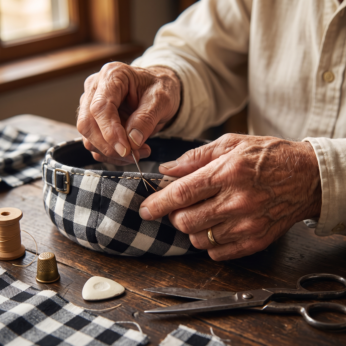 Vichy Check Cap — BALA — hand-finished by Edmund