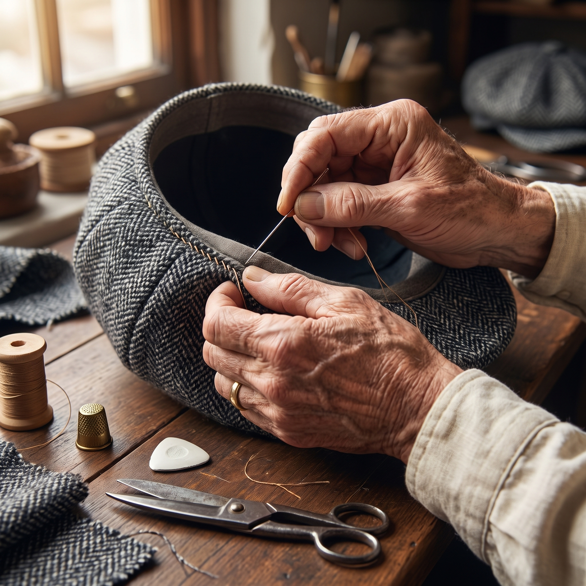 Tweed Flat Cap — RUTHIN — hand-finished by Edmund