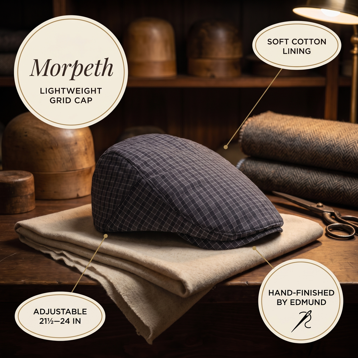 Lightweight Grid Cap — MORPETH — details