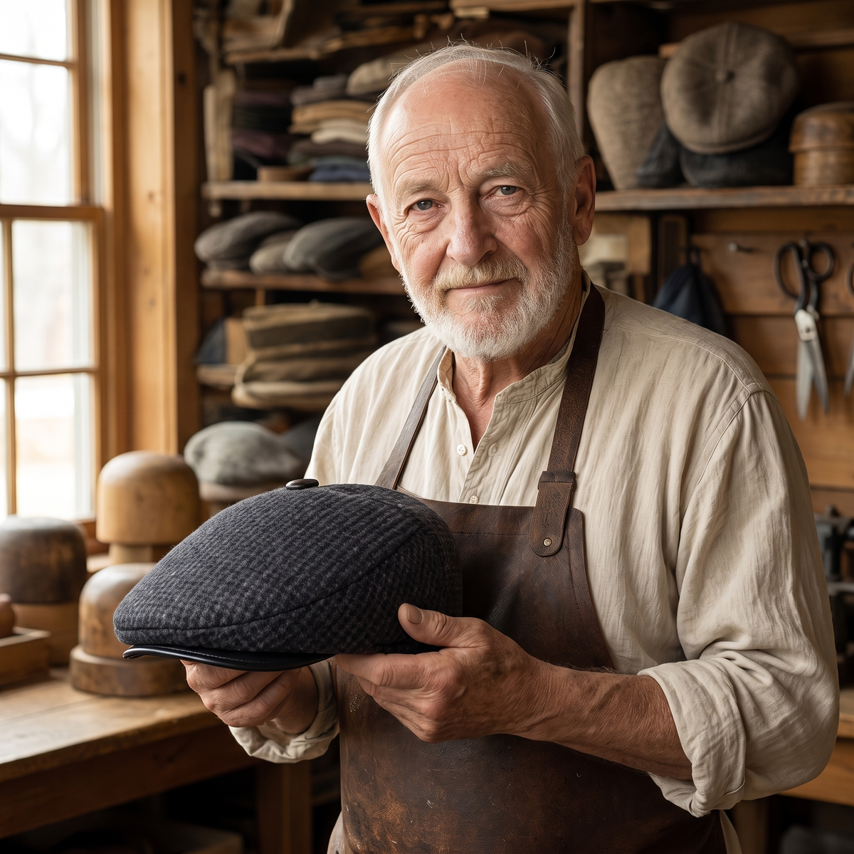 Wool Ear Flap Cap — LUDLOW — Edmund in his workshop