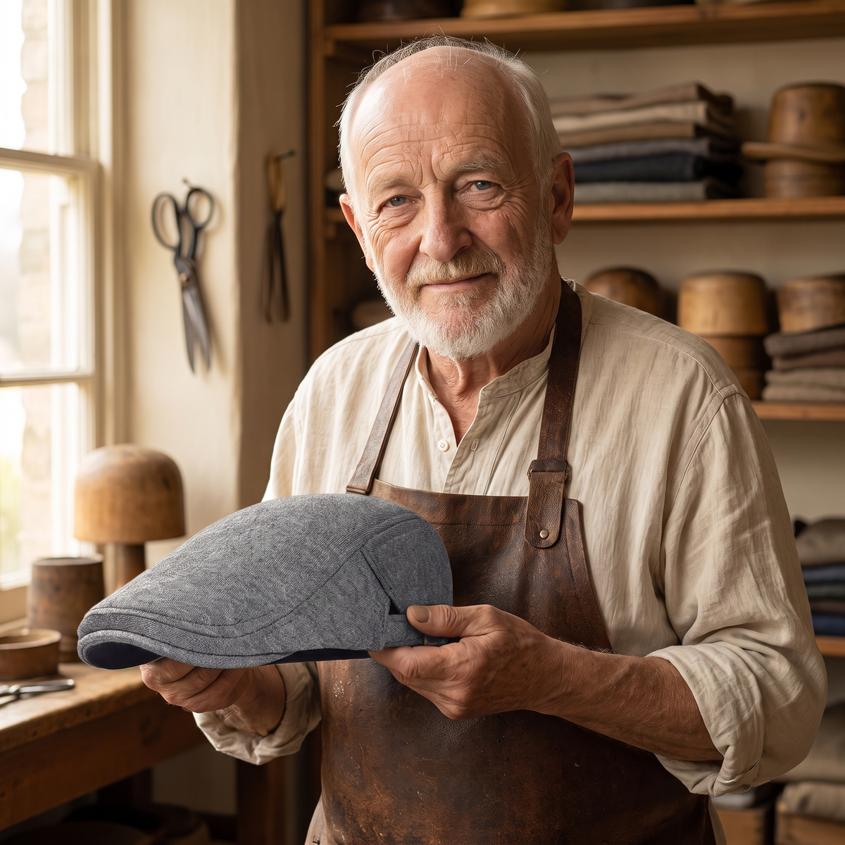 Stretch Knit Cap — WINDERMERE — Edmund in his workshop