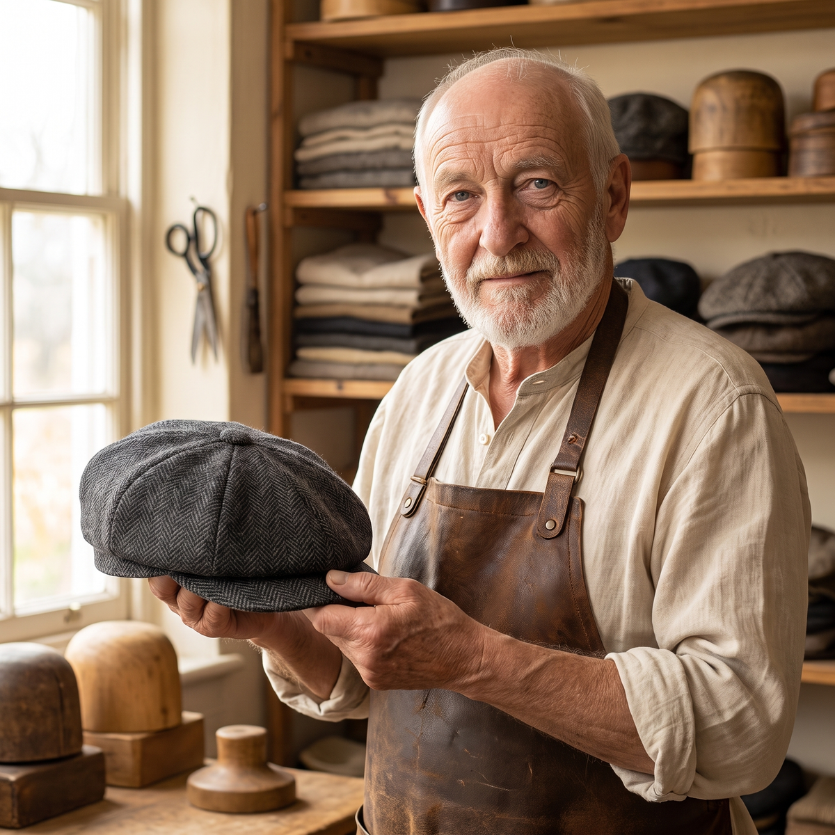 Ashby Cap — ILKLEY — Edmund in his workshop