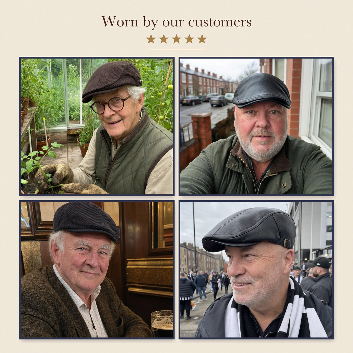 Herringbone Wool Driver Cap — JEDBURGH — worn by our customers