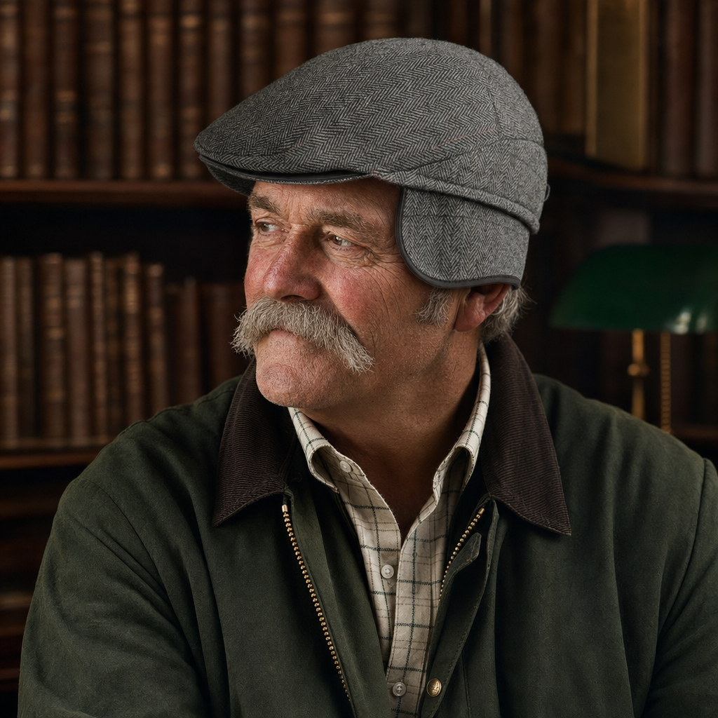 Driver Ear Flap Cap — KIRRIEMUIR worn by a customer