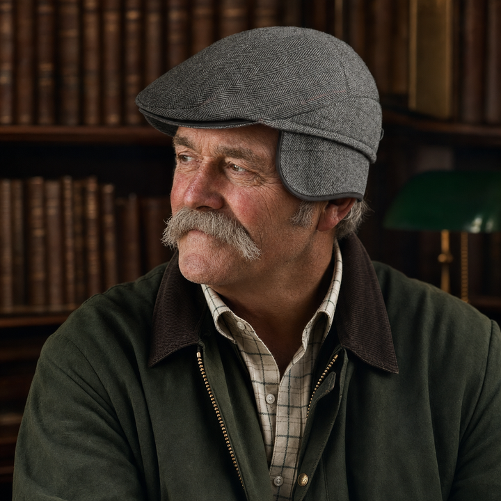 Driver Ear Flap Cap — KIRRIEMUIR worn by a customer