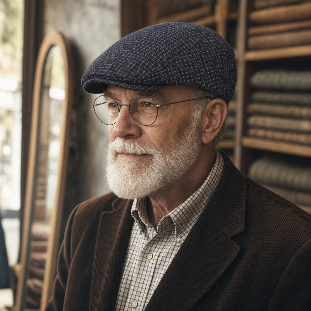 Lightweight Grid Cap — GALASHIELS worn by a customer