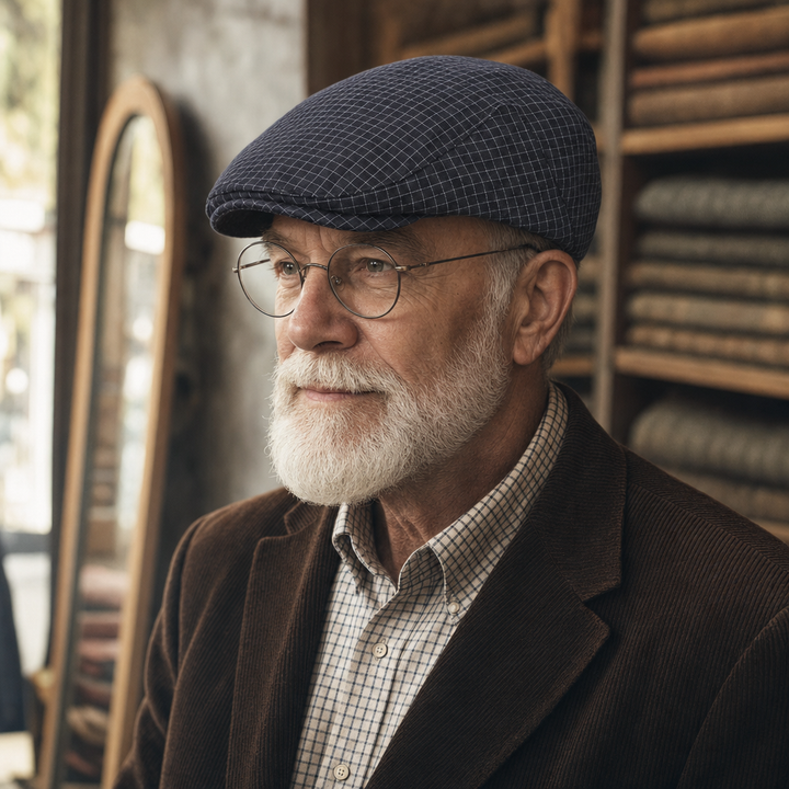 Lightweight Grid Cap — GALASHIELS worn by a customer