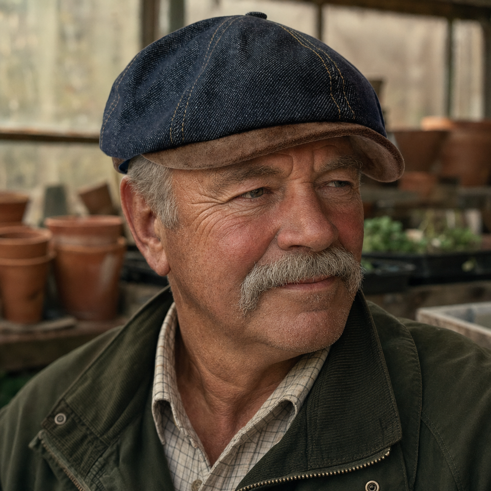 Workman's Denim Cap — CONGLETON worn by a customer