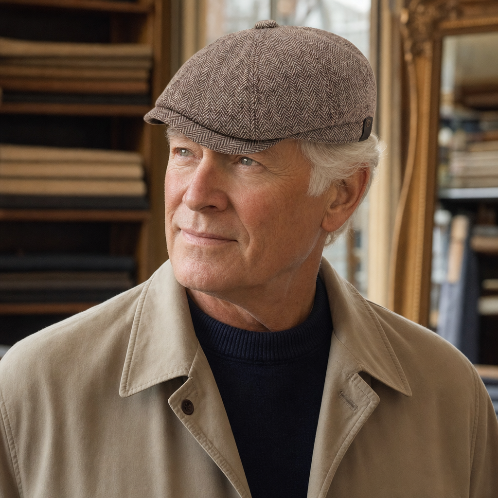 Herringbone Wool Cap — ROSSENDALE worn by a customer