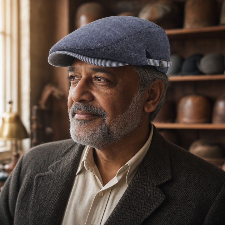 Coastal Linen Cap — KENMARE worn by a customer