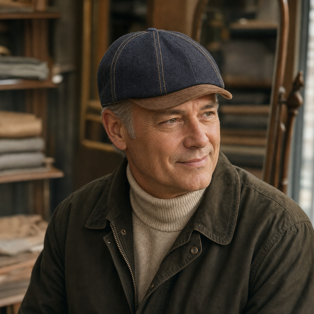 Workman's Denim Cap — ALSTON worn by a customer