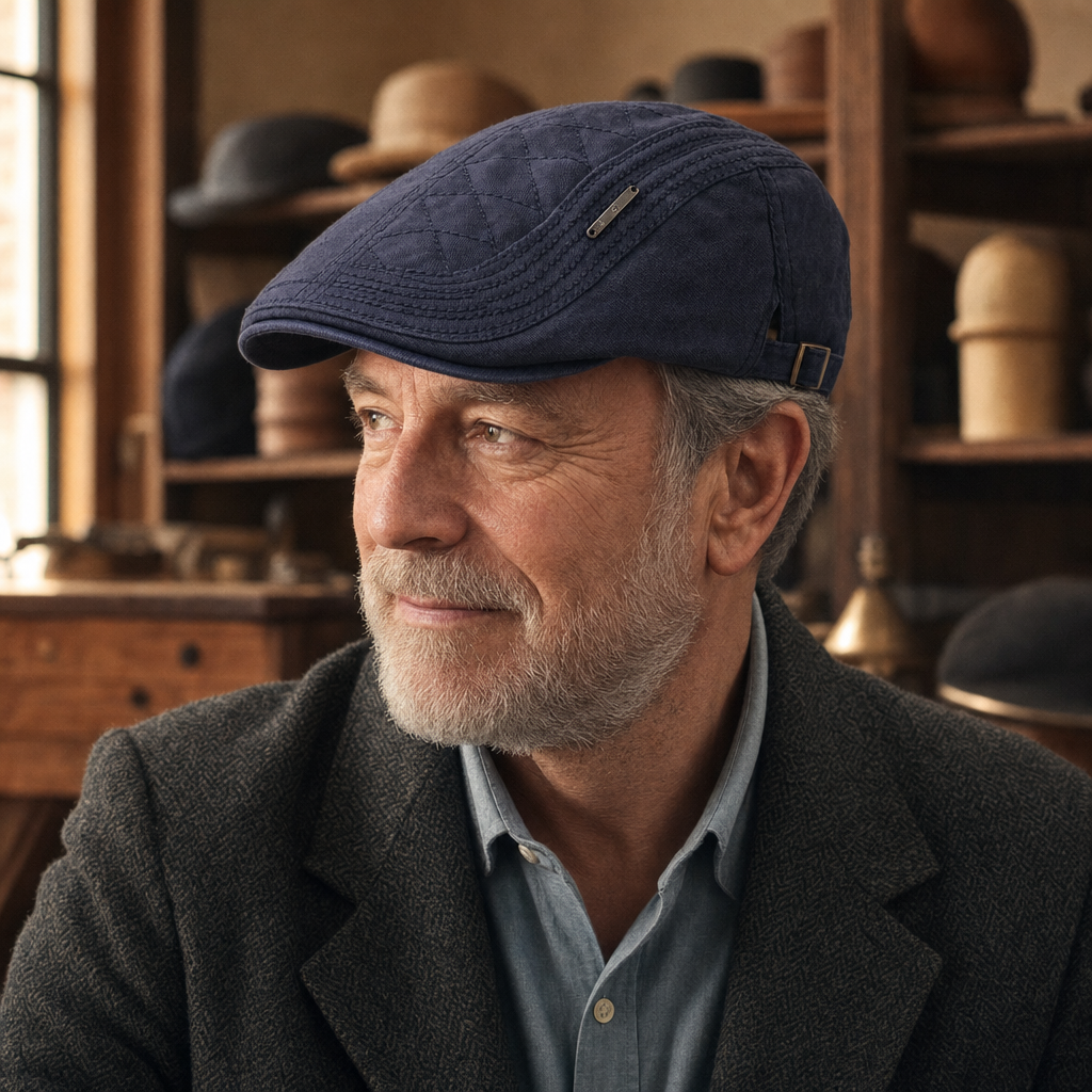 Quilted Cotton Cap — HAWORTH worn by a customer