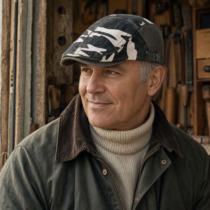 Trail Camo Cap — MELROSE worn by a customer