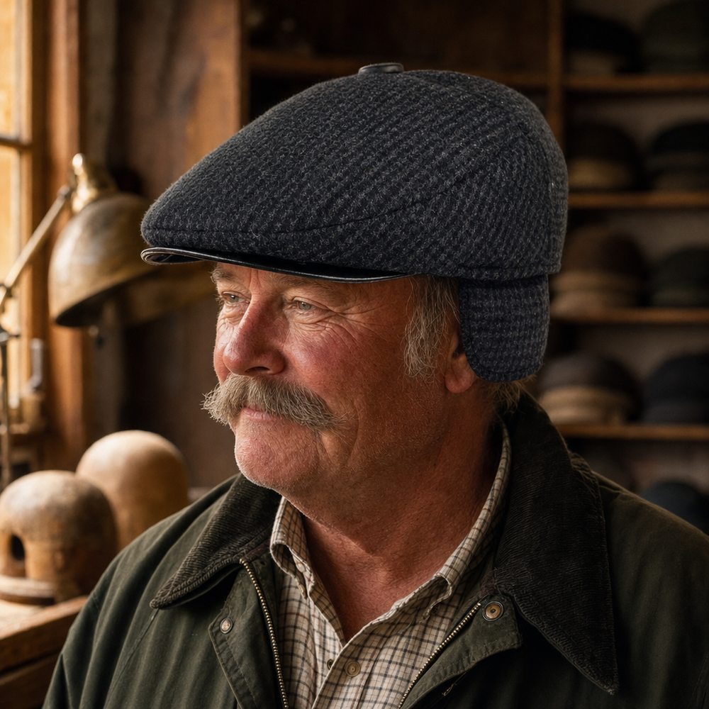 Wool Ear Flap Cap — LUDLOW worn by a customer