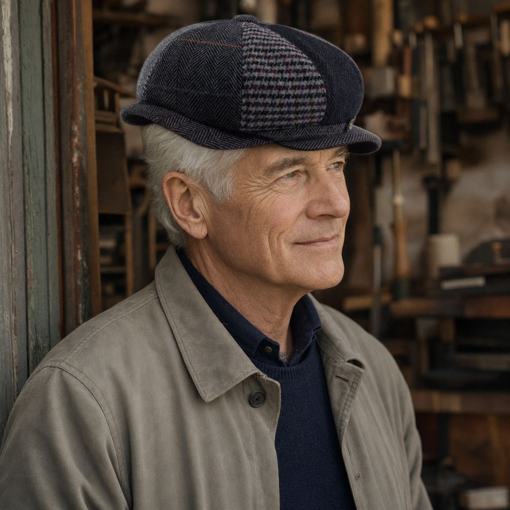 Wool Patchwork Cap — NANTWICH worn by a customer