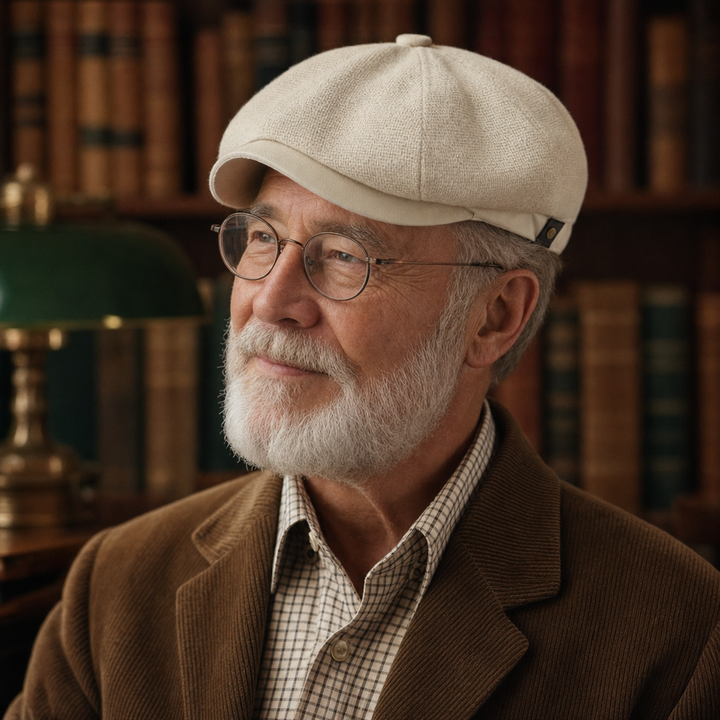 Linen Crown Cap — PEEBLES worn by a customer