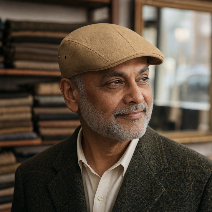 Cotton Tradesman Cap — DUNS worn by a customer