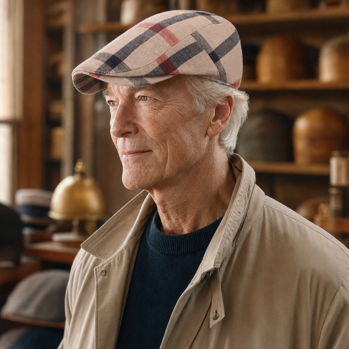 Vintage Check Cap — DOLGELLAU worn by a customer