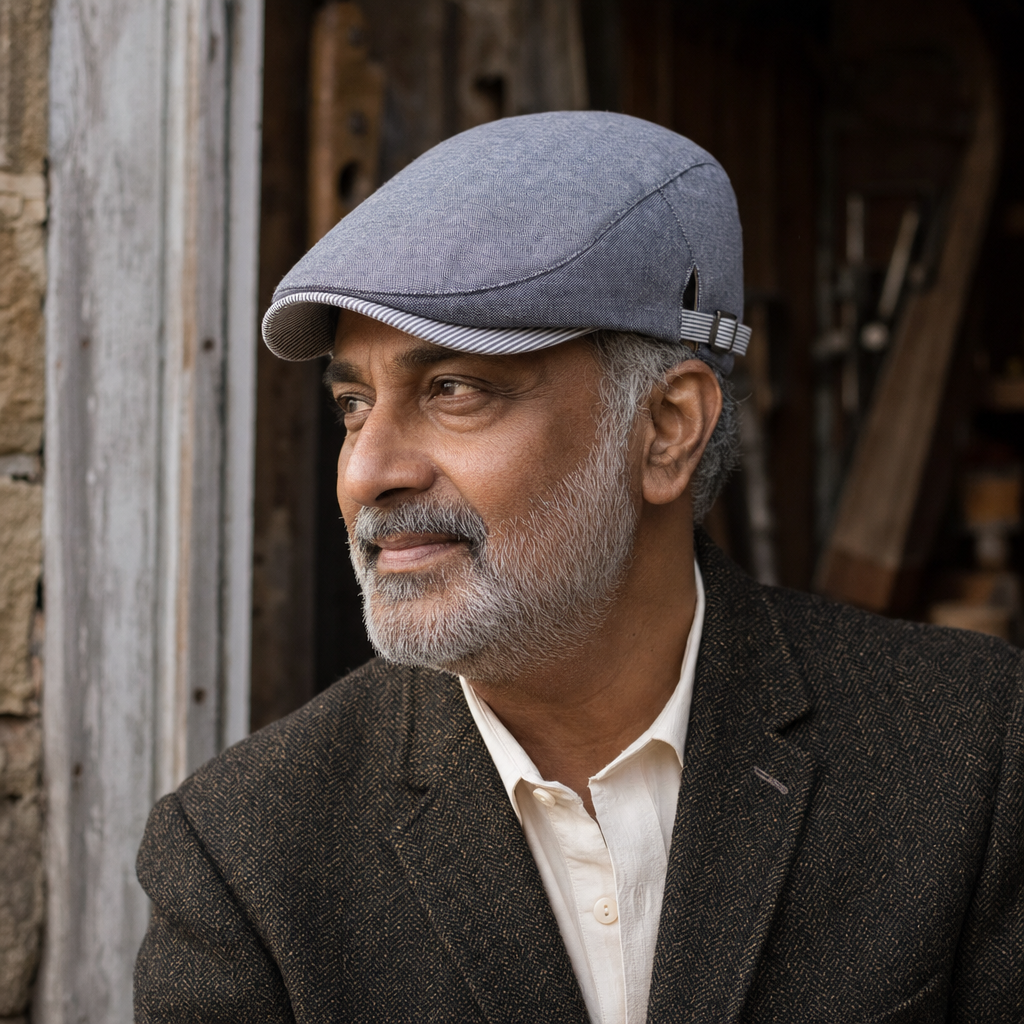 Coastal Linen Cap — CLITHEROE worn by a customer