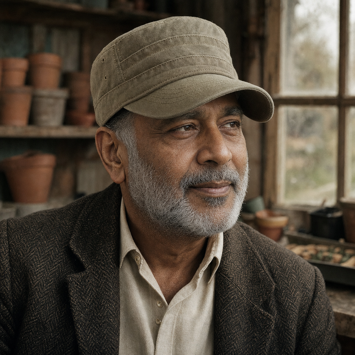 Field Cotton Cap — PITLOCHRY worn by a customer