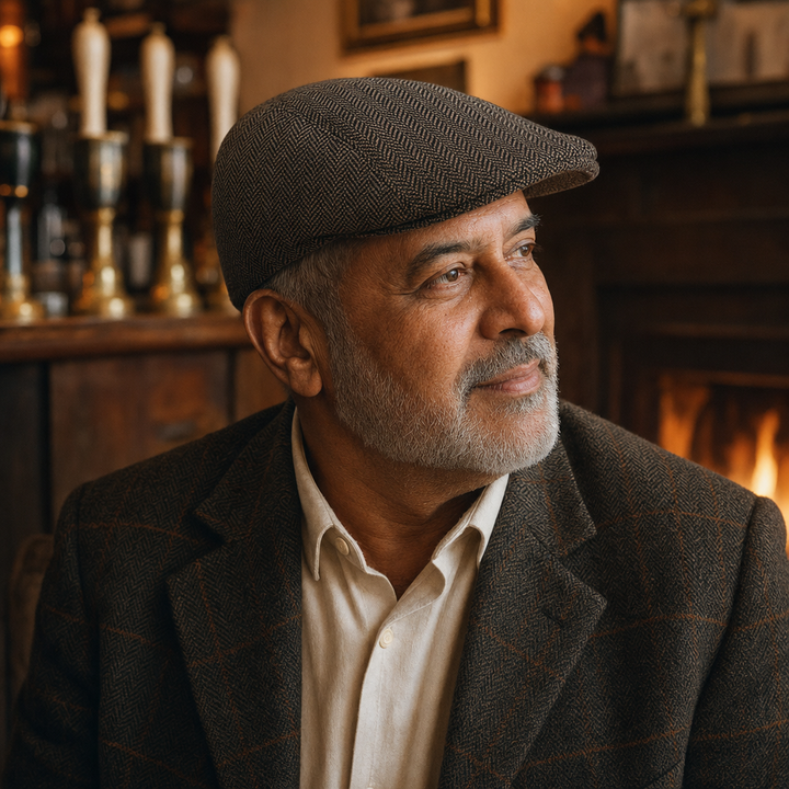 Herringbone Bush Cap — STRANRAER worn by a customer