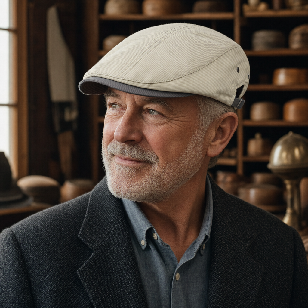 Pinstripe Cotton Cap — BRAMPTON worn by a customer
