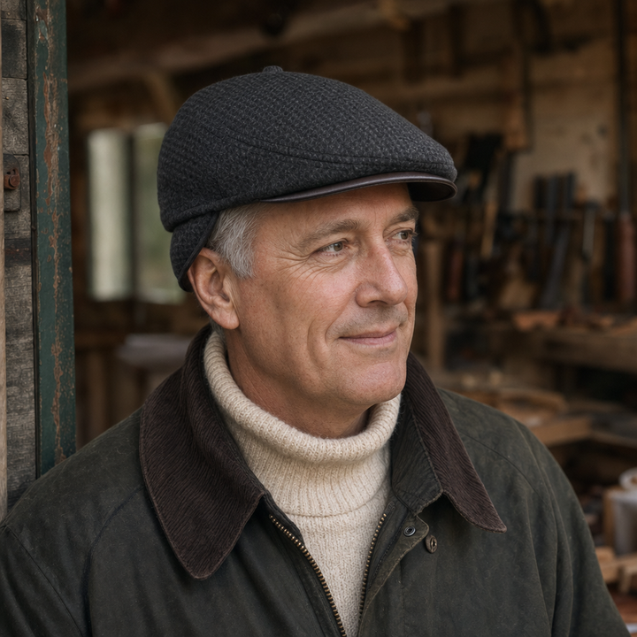 Wool Ear Flap Cap — RICHMOND worn by a customer