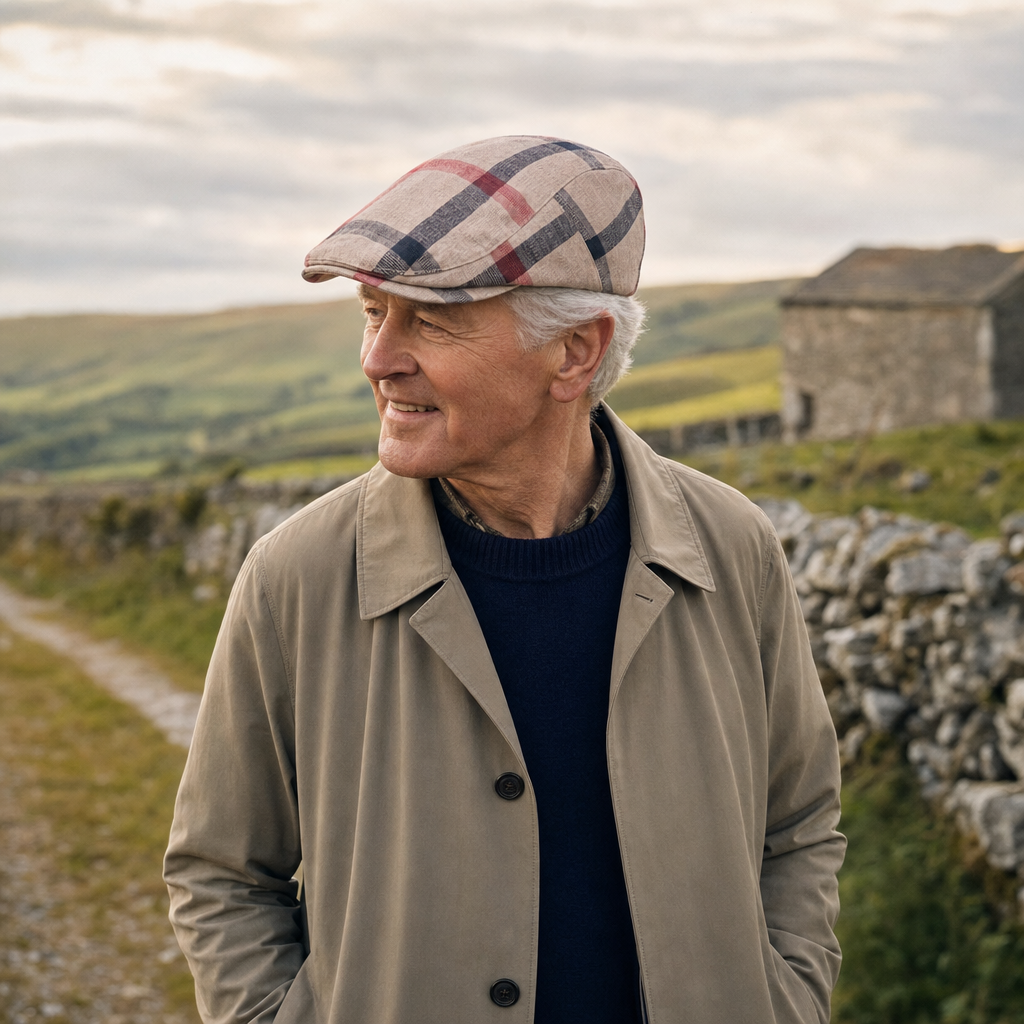 Vintage Check Cap — HELMSLEY worn outdoors