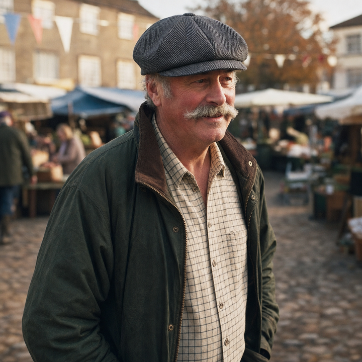 Eight-Panel Cap — WIGTON worn outdoors