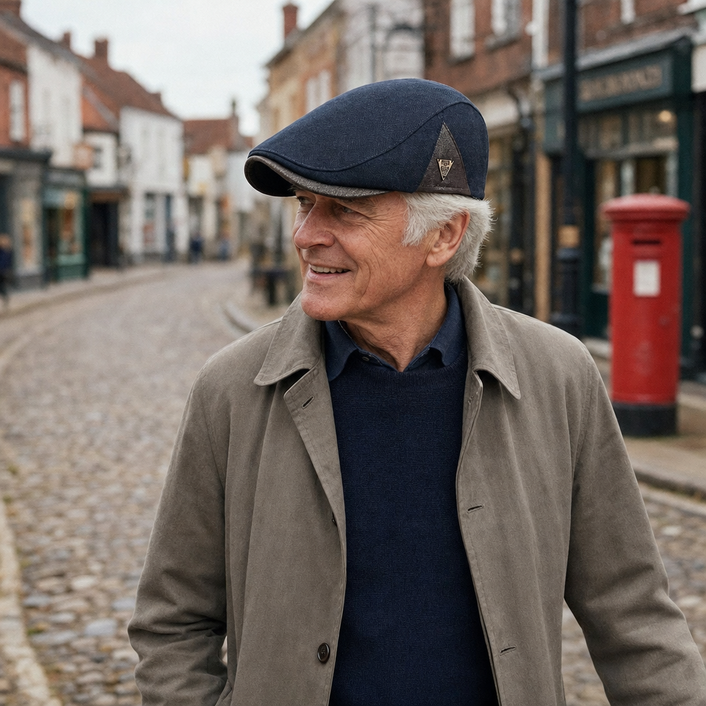 Vintage Panel Cap — BUILTH worn outdoors
