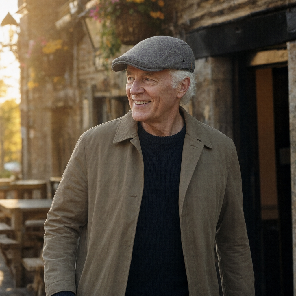 Stretch Knit Cap — WINDERMERE worn outdoors