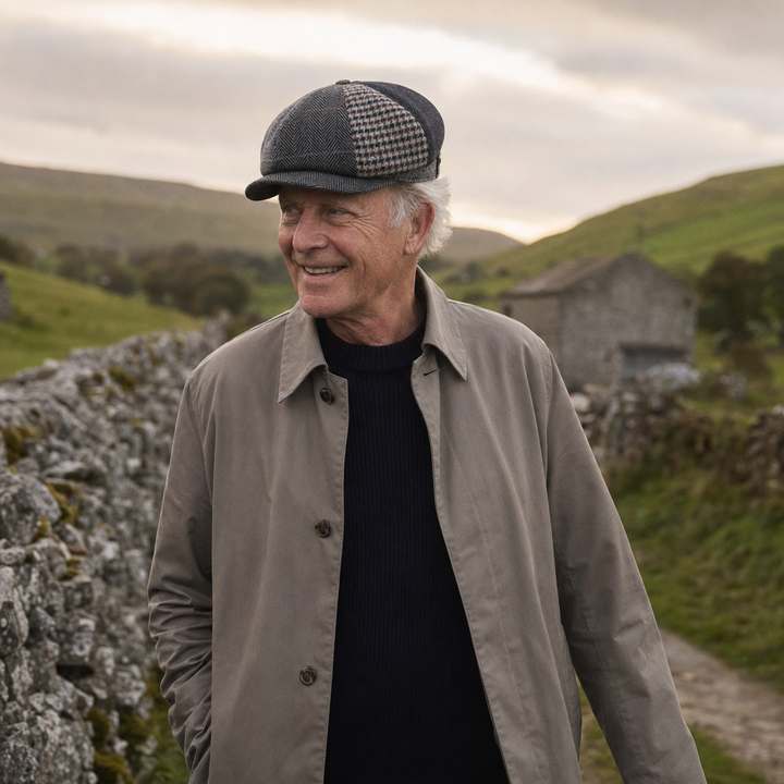 Wool Patchwork Cap — NANTWICH worn outdoors