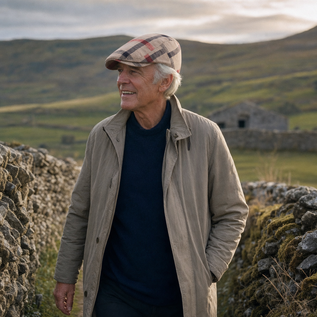 Vintage Check Cap — DOLGELLAU worn outdoors