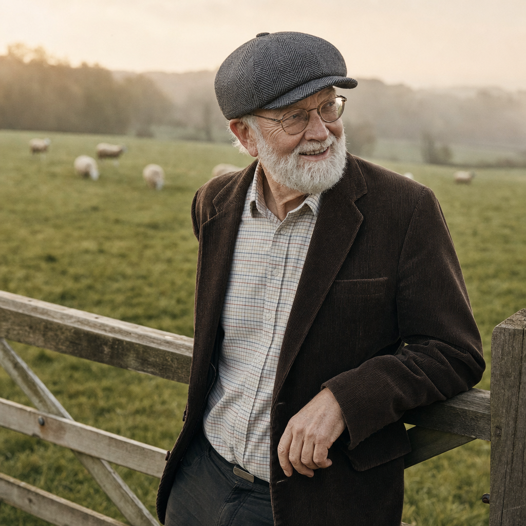 Eight-Panel Cap — BEDALE worn outdoors