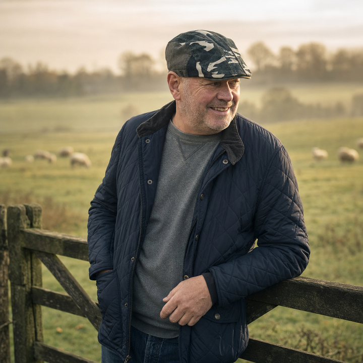 Trail Camo Cap — LLANGOLLEN worn outdoors