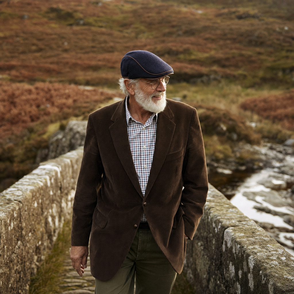 Heritage Knit Cap — PADSTOW worn outdoors