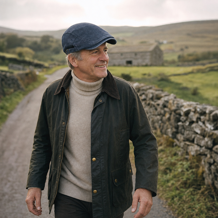 Vintage Washed Cap — BRECON worn outdoors