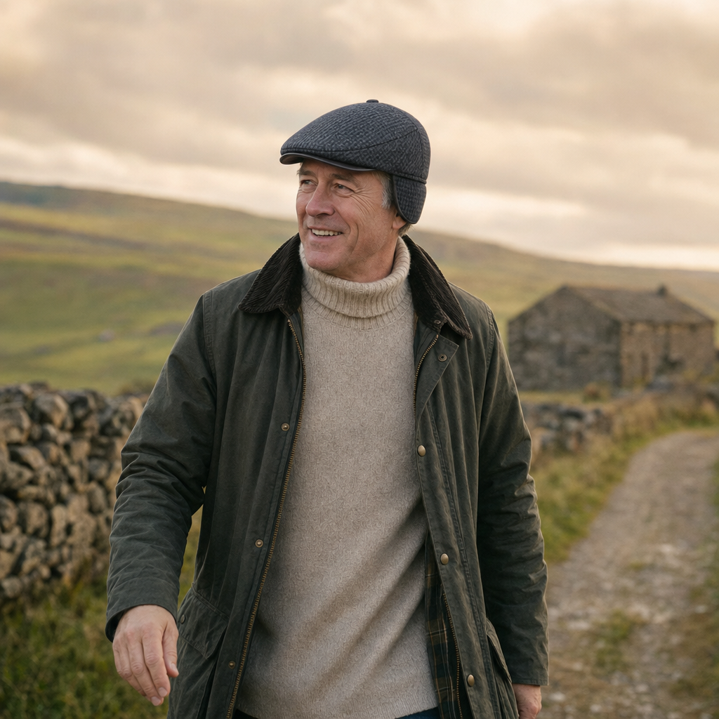 Wool Ear Flap Cap — RICHMOND worn outdoors