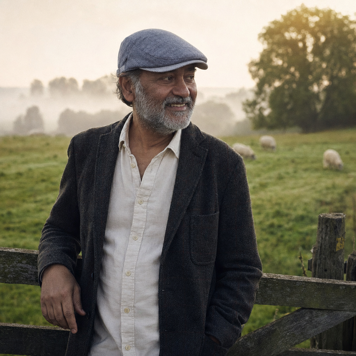 Coastal Linen Cap — KENMARE worn outdoors