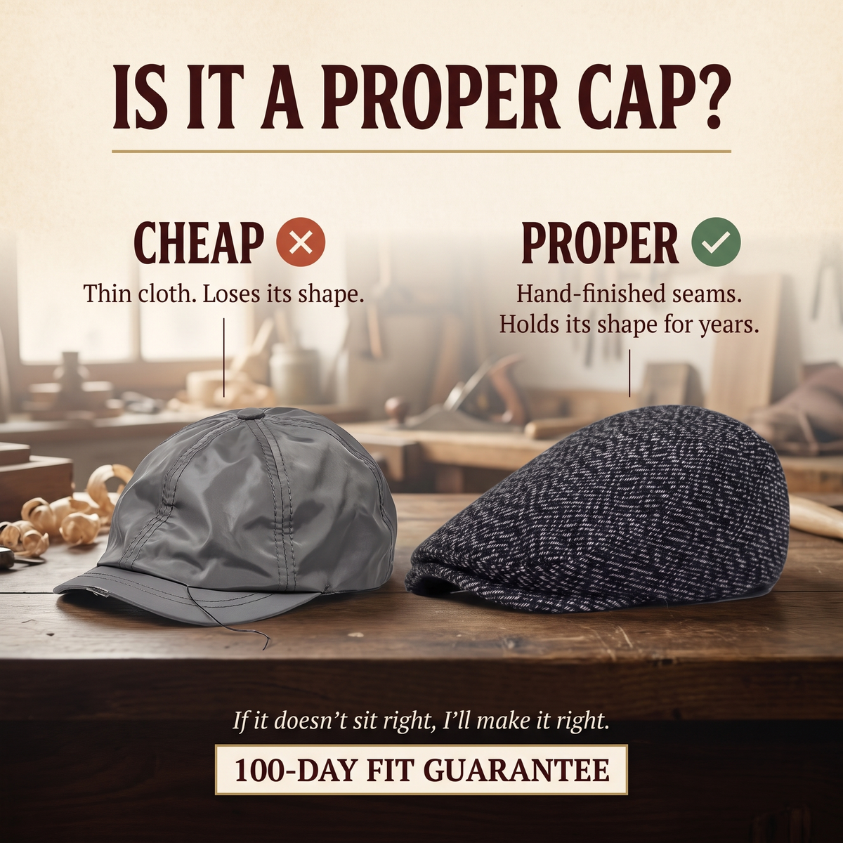 Tweed Flat Cap — RUTHIN — is it a proper cap